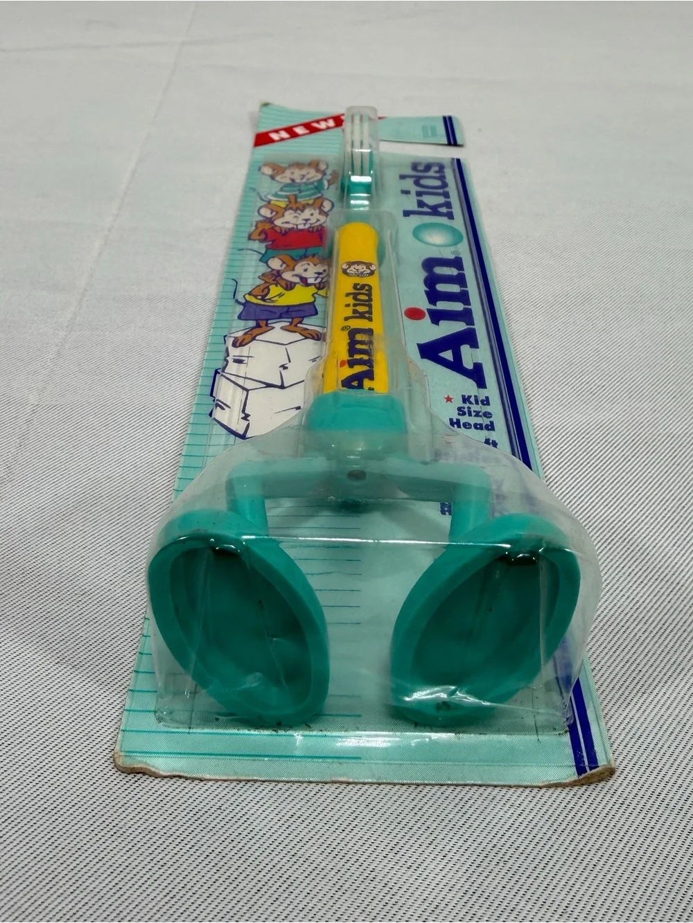 Vintage Aim Kids Toothbrush With Feet Holder Novelty TV Props Fun Dental Care